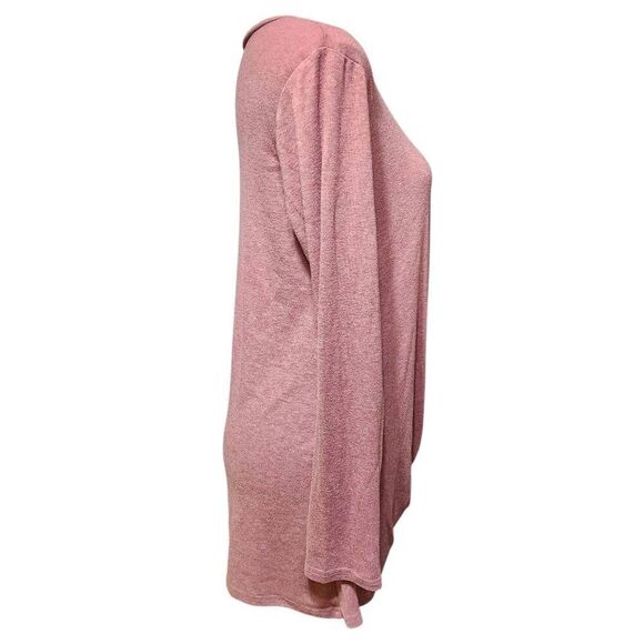 Yidarton twist front shirt heathered mauve long sleeve medium - Picture 4 of 7